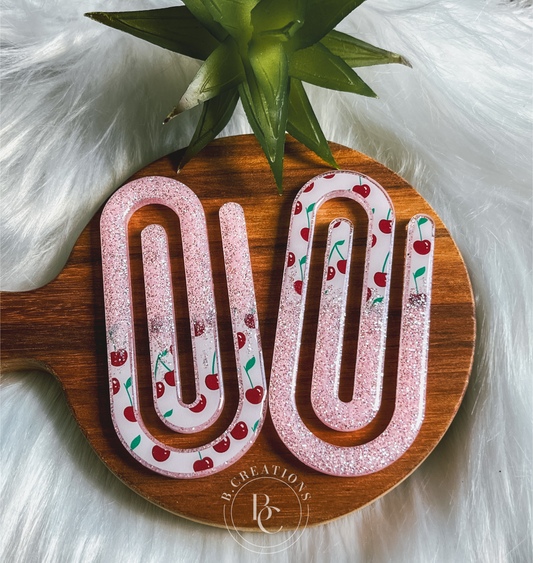 Cherry Glitter Jumbo Paperclip