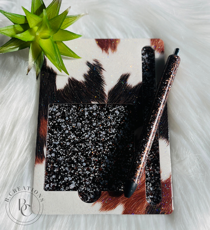 Custom Post it note Holder with Glitter Pen