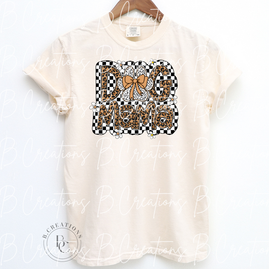 Dog Mama checkered/cheetah t-shirt