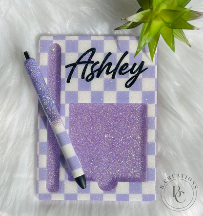 Custom Post it note Holder with Glitter Pen