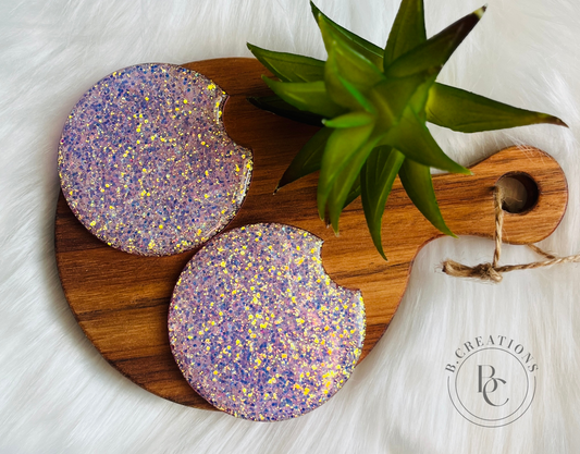 Purple Jasper acrylic car coasters (set of 2 coasters)