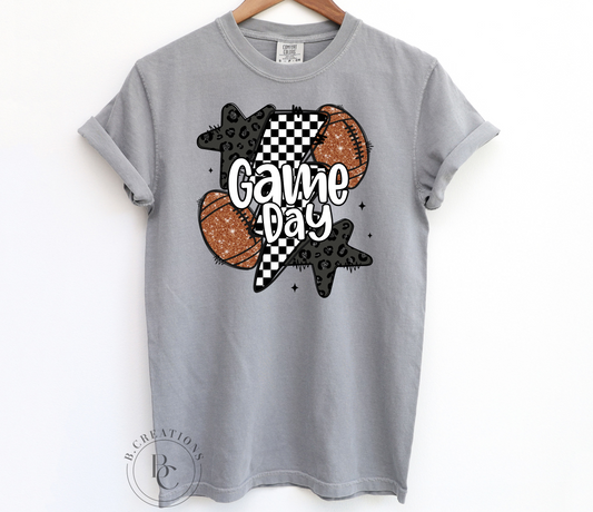 Game Day Checkered Thunderbolt T-Shirt